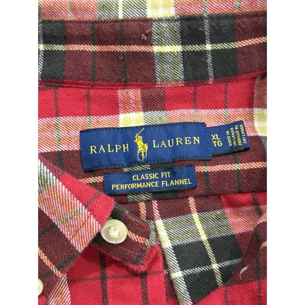 Ralph Lauren Classic Fit Size‎ XL Performance Flannel Men's Long Sleeve Plaid